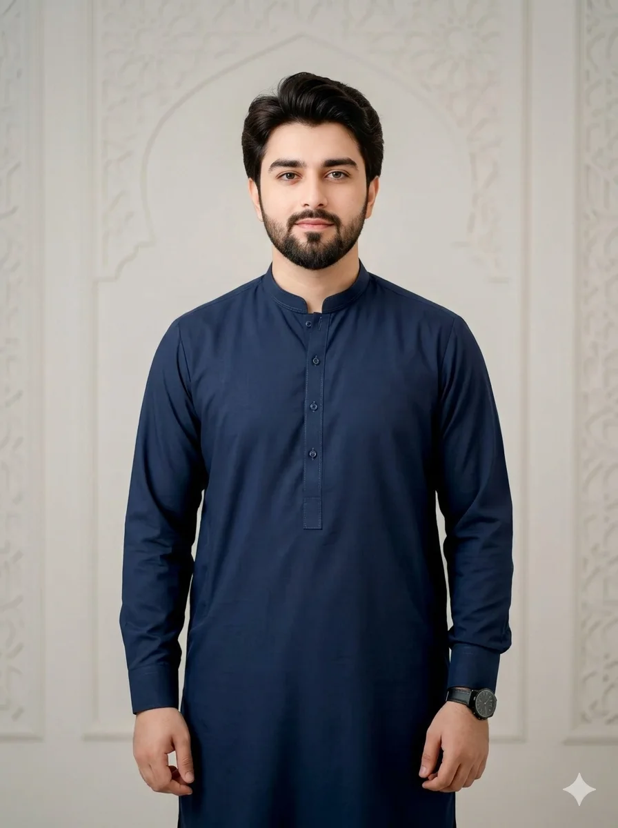 Minimal Ramadan AI Portrait Of Boy Wearing Traditional Kurta